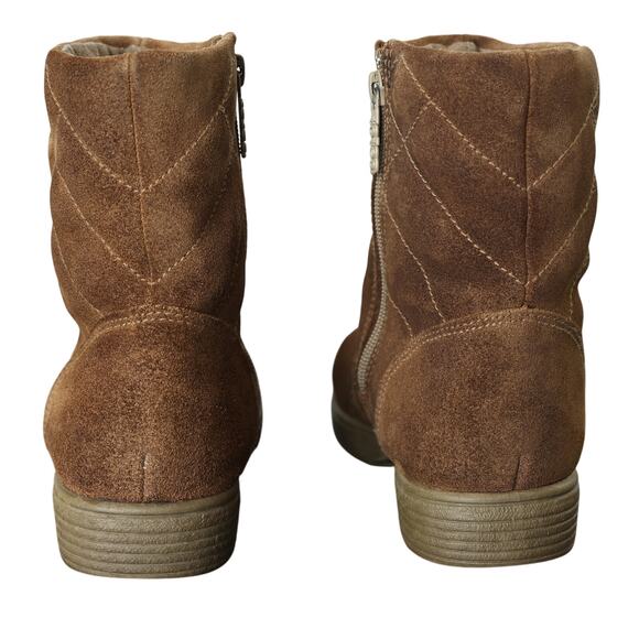 Women's Quilted Brown Suede Totes Zip Up Boots - Sz 8 - Picture 4 of 11